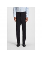 BLUE SLIM FIT WOOL BLEND PANTS