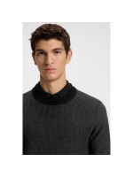 BOSS COTTON-BLEND SWEATER WITH TWO TONE STRUCTURE