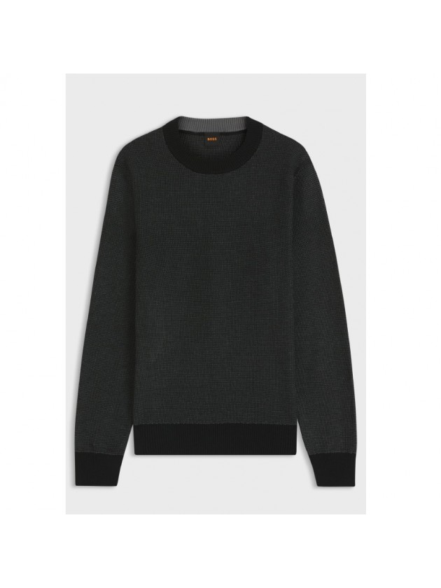BOSS COTTON-BLEND SWEATER WITH TWO TONE STRUCTURE