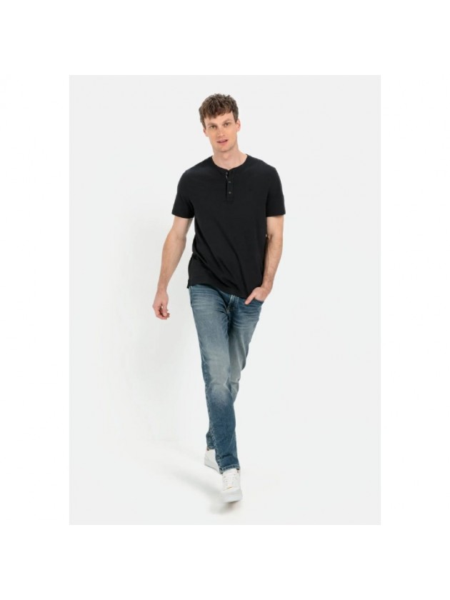 CAMEL ACTIVE T-SHIRT HENLEY MAO ASPHALT