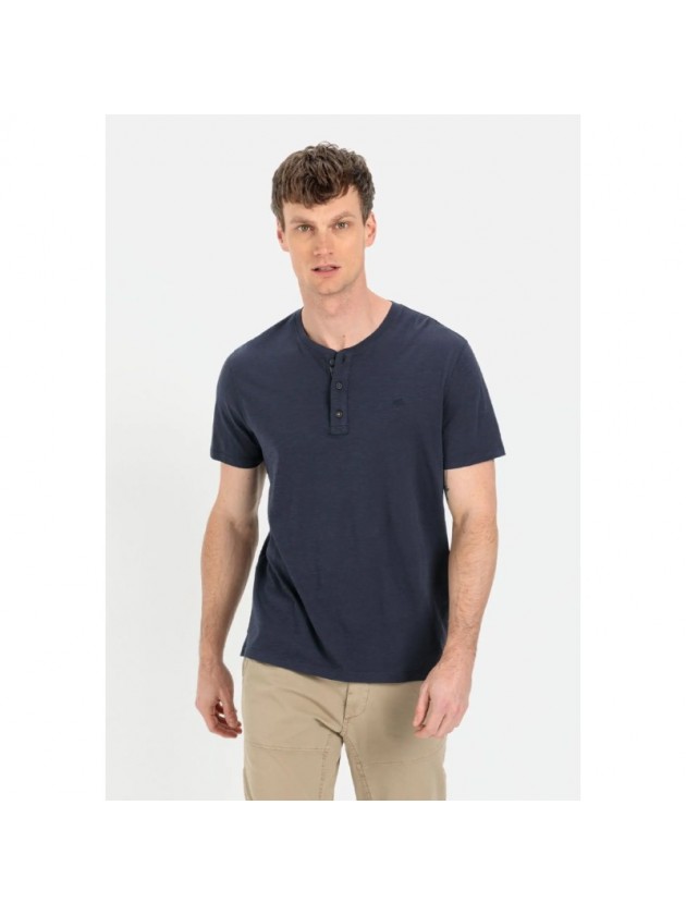 CAMEL ACTIVE T-SHIRT HENLEY MAO NIGHT BLUE