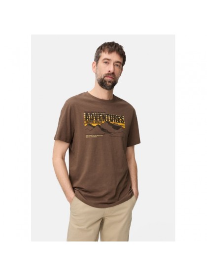 CAMEL ACTIVE T-SHIRT PRINTED MUD BROWN