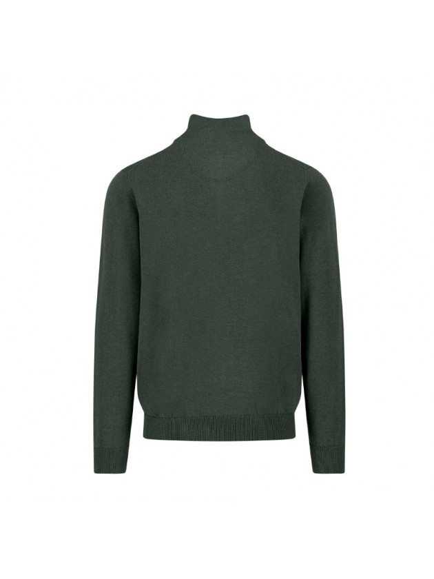 FYNCH HATTON KNITTED ZIP GREEN