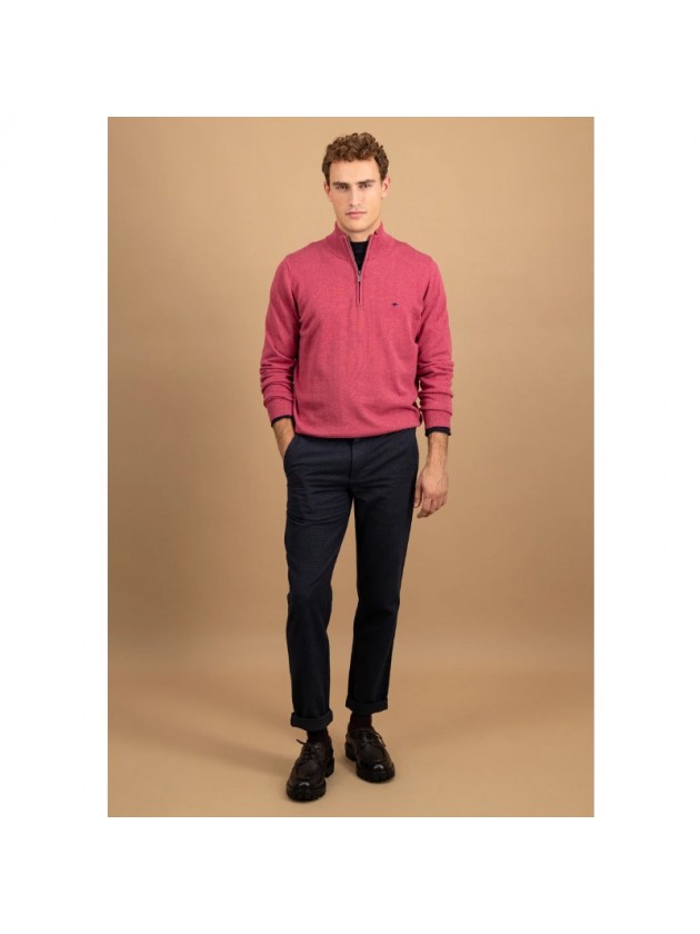 FYNCH HATTON ΠΛΕΚΤΟ ZIP ΦΕΡΜΟΥΑΡ BERRY