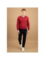 FYNCH HATTON ΠΛΕΚΤΟ ΜΟΝΟΧΡΩΜΟ ΜΕ V  ΜΠΟΡΝΤΩ