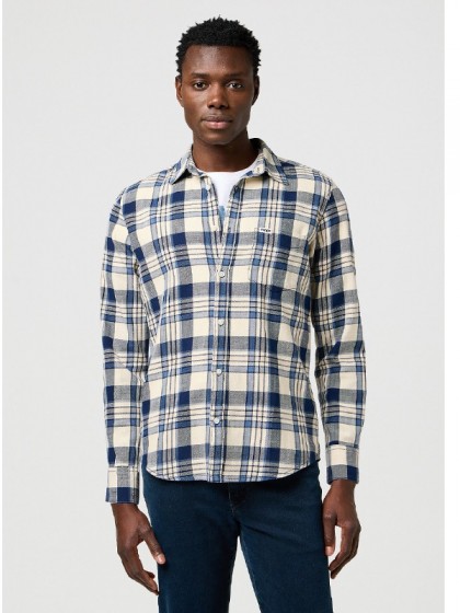 WRANGLER  ΠΟΥΚΑΜΙΣΟ ΚΑΡΩ ΜΠΛΕ