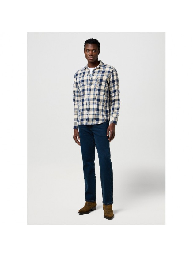 WRANGLER  ΠΟΥΚΑΜΙΣΟ ΚΑΡΩ ΜΠΛΕ