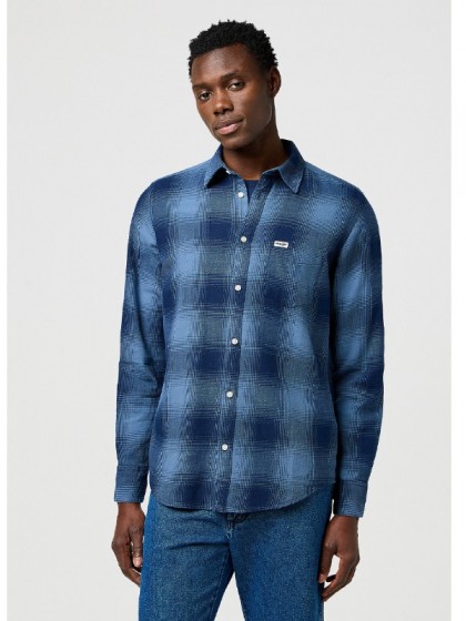 WRANGLER  ΠΟΥΚΑΜΙΣΟ ΚΑΡΩ ΜΠΛΕ
