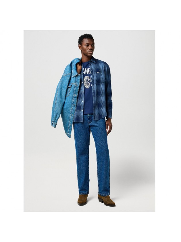 WRANGLER  ΠΟΥΚΑΜΙΣΟ ΚΑΡΩ ΜΠΛΕ