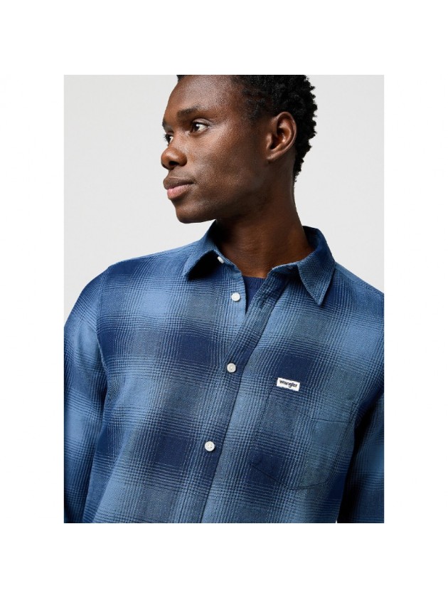 WRANGLER  ΠΟΥΚΑΜΙΣΟ ΚΑΡΩ ΜΠΛΕ