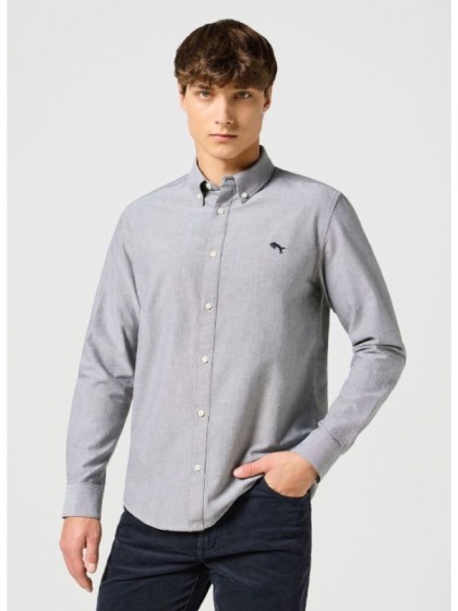 WRANGLER OXFORD ΠΟΥΚΑΜΙΣΟ ΓΚΡΙ