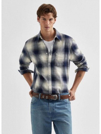 WRANGLER ΠΟΥΚΑΜΙΣΟ ΚΑΡΩ ΜΠΛΕ