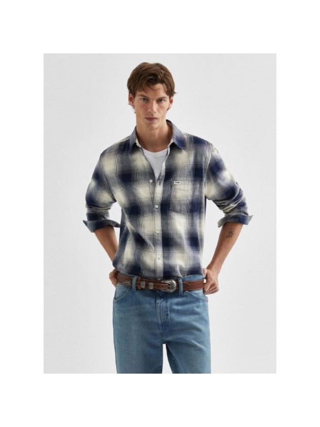 WRANGLER ΠΟΥΚΑΜΙΣΟ ΚΑΡΩ ΜΠΛΕ