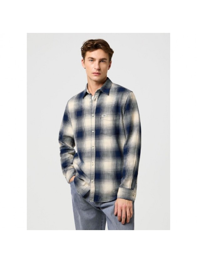 WRANGLER ΠΟΥΚΑΜΙΣΟ ΚΑΡΩ ΜΠΛΕ