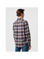 WRANGLER CHECKERED BORDEAUX-BLUE SHIRT