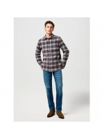 WRANGLER CHECKERED BORDEAUX-BLUE SHIRT