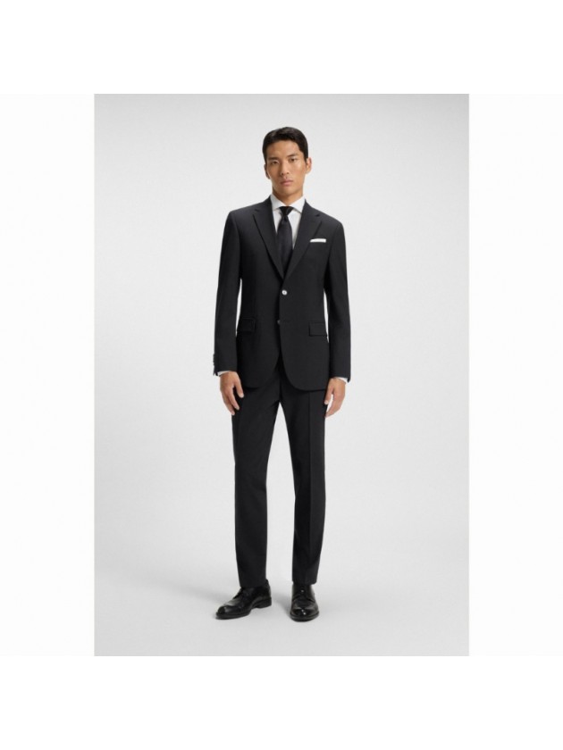 BOSS SLIM FIT WOOL BLEND PANTS BLACK
