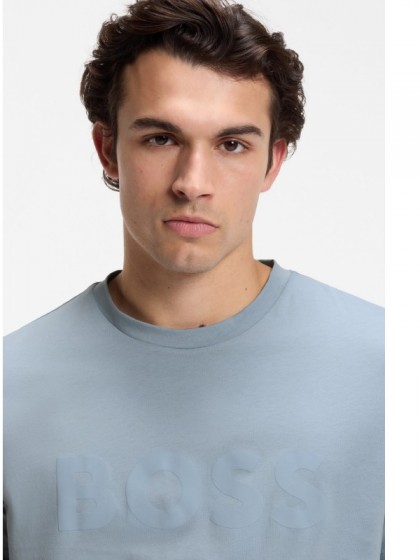 BOSS T-SHIRT ΣΙΕΛ ΜΕ ΛΟΓΟΤΥΠΟ