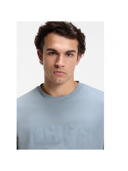 BOSS T-SHIRT ΣΙΕΛ ΜΕ ΛΟΓΟΤΥΠΟ