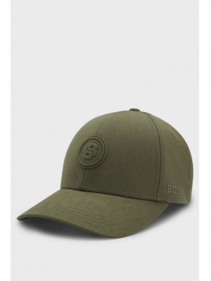 BOSS ΚΑΠΕΛΟ ΧΑΚΙ COTTON CANVAS ΜΕ ΜΟΝΟΓΡΑΜΜΑ DOUBLE B