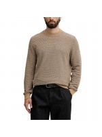 BOSS COTTON-BLEND SWEATER WITH TWO TONE STRUCTURE