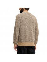 BOSS COTTON-BLEND SWEATER WITH TWO TONE STRUCTURE