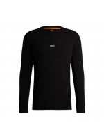 BOSS T-SHIRT ΜΑΚΡΥΜΑΝΙΚΟ ΜΑΥΡΟ REGULAR FIT