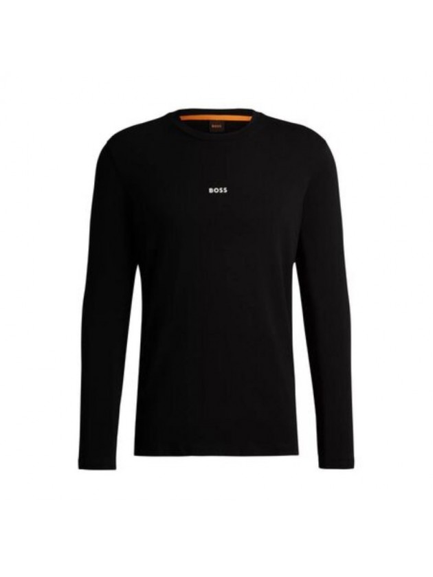 BOSS T-SHIRT ΜΑΚΡΥΜΑΝΙΚΟ ΜΑΥΡΟ REGULAR FIT