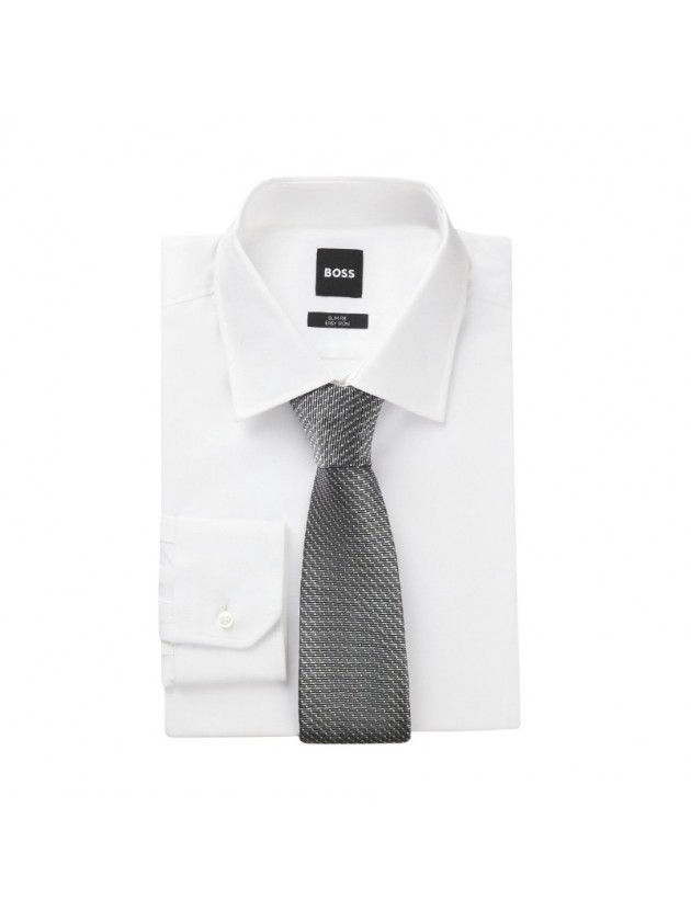 BOSS ΓΡΑΒΑΤΑ 100%SILK 8CM ΓΚΡΙ