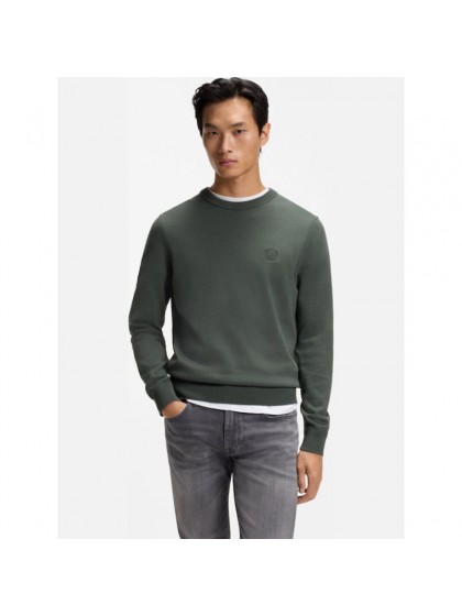 BOSS KHAKI CREW-NECK KNITWEAR