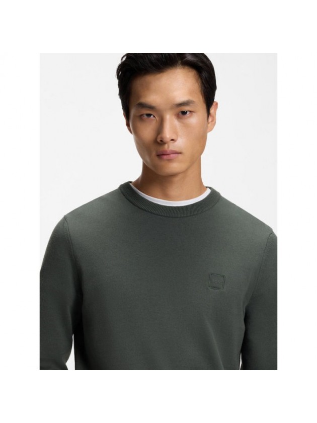 BOSS KHAKI CREW-NECK KNITWEAR
