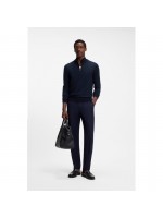BOSS BLUE MERINO WOOL SWEATER WITH ZIPPER NECK