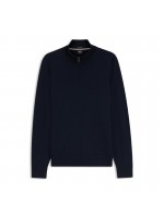 BOSS BLUE MERINO WOOL SWEATER WITH ZIPPER NECK