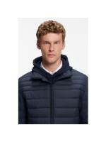 BOSS DARK BLUE SLIM-FIT QUILTED JACKET