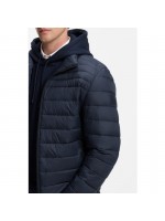 BOSS DARK BLUE SLIM-FIT QUILTED JACKET
