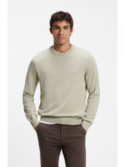 BOSS COTTON BLEND SWEATER L.BEIGE