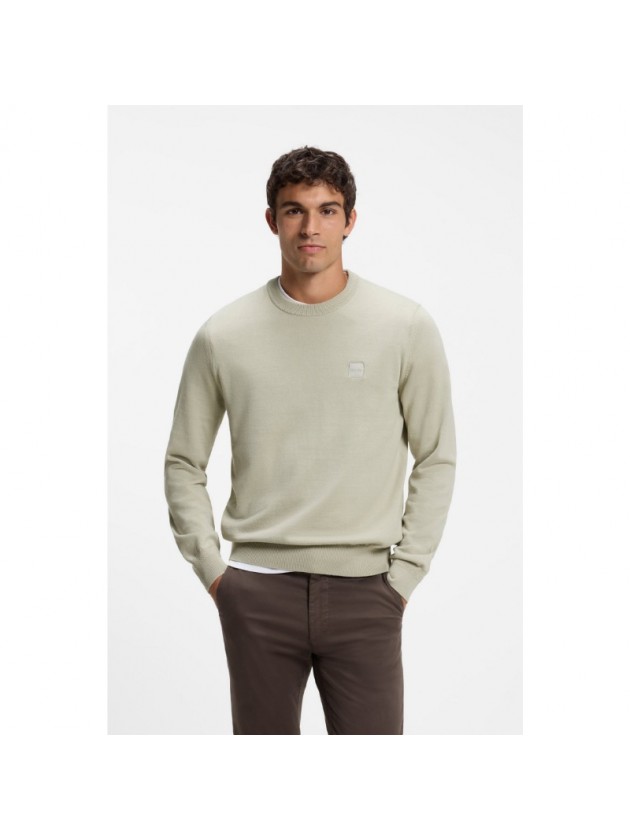 BOSS COTTON BLEND SWEATER L.BEIGE