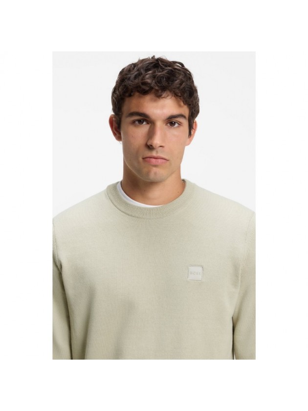 BOSS COTTON BLEND SWEATER L.BEIGE