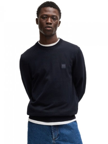 BOSS BLUE CREW-NECK SWEATER
