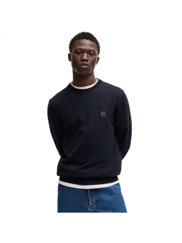 BOSS BLUE CREW-NECK SWEATER