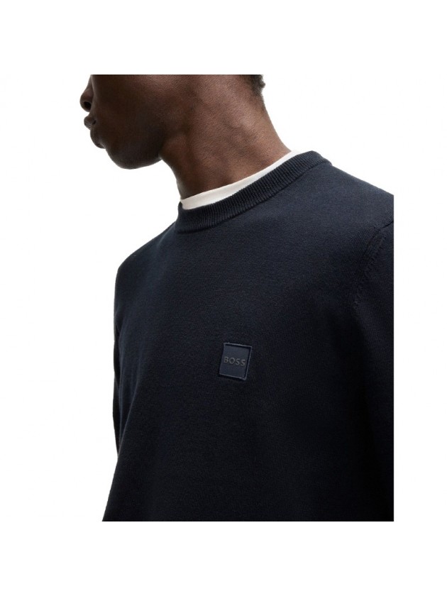 BOSS BLUE CREW-NECK SWEATER