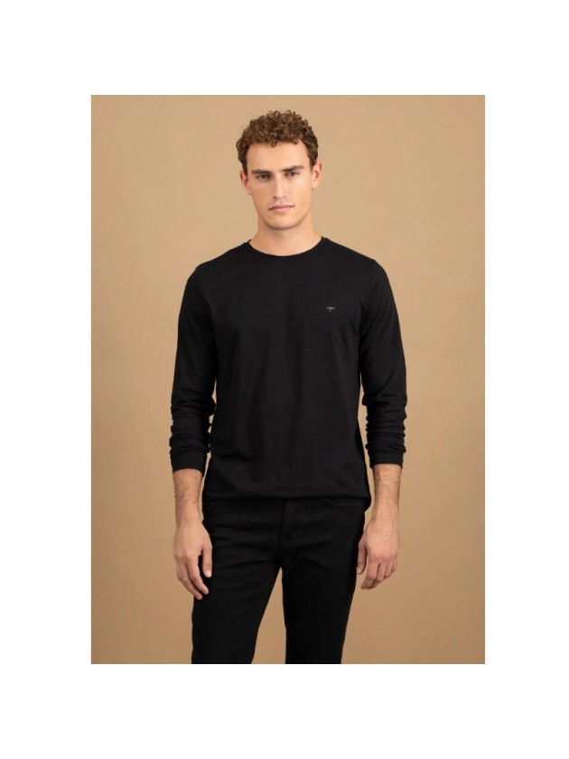 FYNCH-HATTON ΜΠΛΟΥΖΑ ΜΑΚΡΥΜΑΝΙΚΗ ΜΕ ΛΑΙΜΟΚΟΨΗ ΜΑΥΡΗ