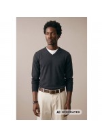 FYNCH-HATTON BLACK V-NECK COTTON SWEATER