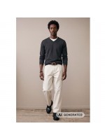 FYNCH-HATTON BLACK V-NECK COTTON SWEATER