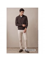 FYNCH-HATTON BROWN COTTON TROYER WITH BUTTON PLACKET