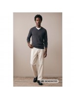 FYNCH-HATTON BLACK V-NECK COTTON SWEATER BIG SIZE