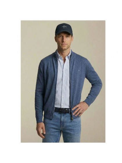 FYNCH-HATTON CARDIGAN WITH ZIPPER AND STAND-UP COLLAR