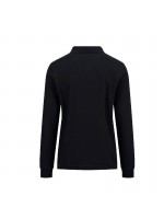 FYNCH-HATTON BLACK LONG-SLEEVE STRUCTURED COTTON POLO SHIRT