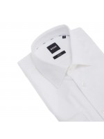 BOSS ΠΟΥΚΑΜΙΣΟ ΜΟΝΟΧΡΩΜΟ ΛΕΥΚΟ SLIM FIT
