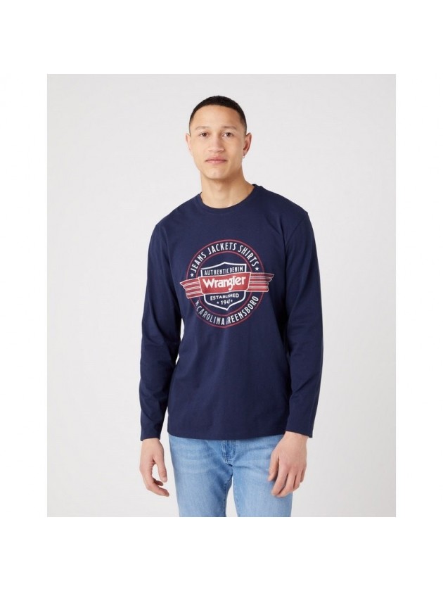 WRANGLER ΜΠΛΟΥΖΑ ΜΕ ΣΤΑΜΠΑ ΜΠΛΕ